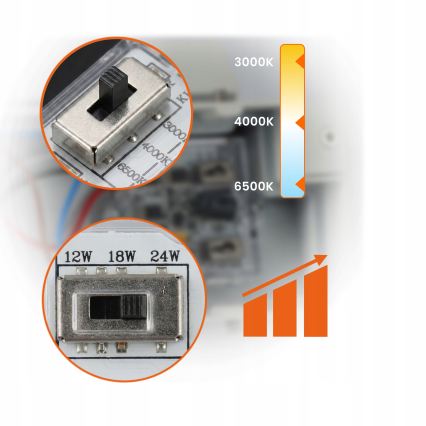 Dimējams LED āra sienas gaismeklis LED/12/18/24W/230V 3000/4000/6500K IP54 melns