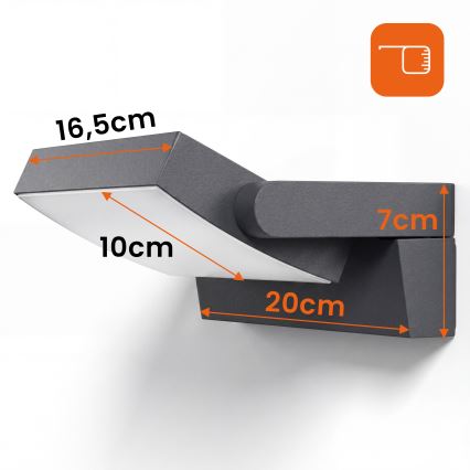 Dimējams LED āra sienas gaismeklis LED/12/18/24W/230V 3000/4000/6500K IP54 melns