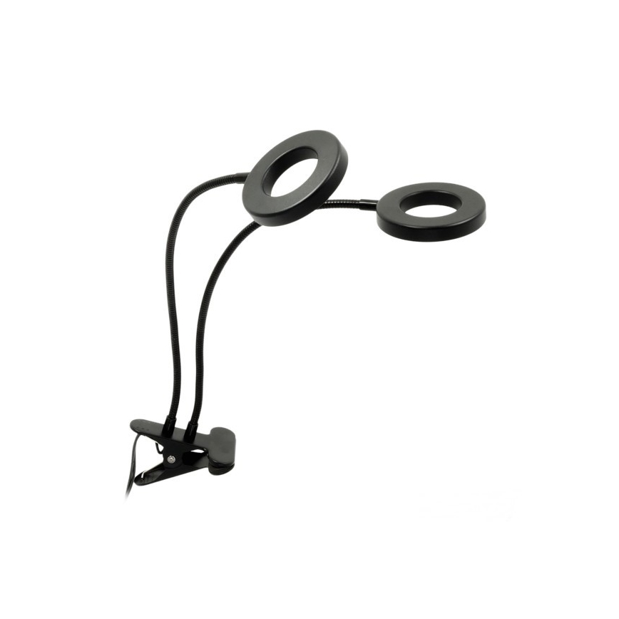 LED regulējama elastīga galda lampa ar skavu augu audzēšanai VITARO 2xLED/4W/230V melna