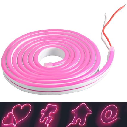 LED Strip NEON 5 m LED/27W/12V IP65 rozā