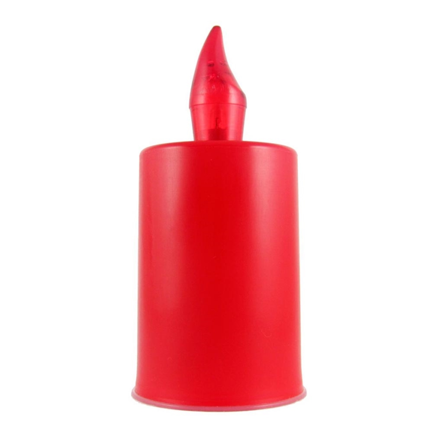 LED Svece LED/2xAA silti balta 10,8 cm sarkana