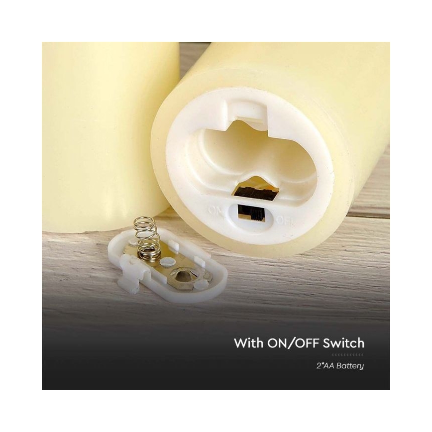 LED Svece LED/2xAA silti balta, 12,5 cm