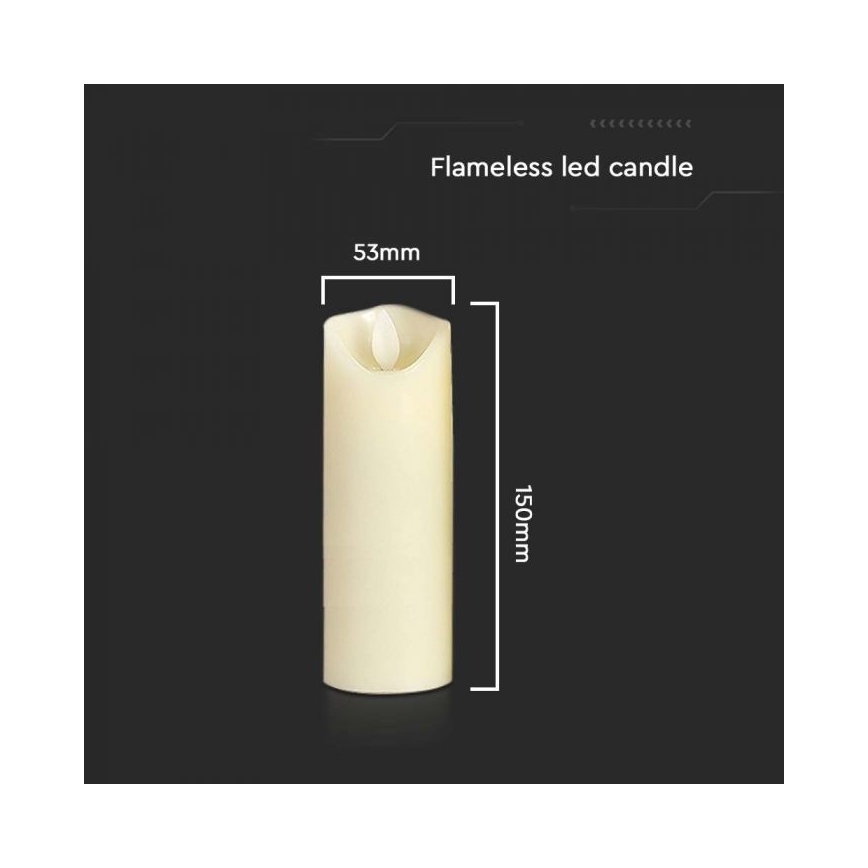 LED Svece LED/2xAA silti balta, 15 cm