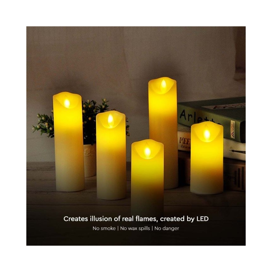 LED Svece LED/2xAA silti balta 17,5 cm