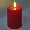 LED Svece LED/2xAA silti balta 9 cm sarkana