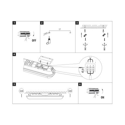 LED tehniskais fluorescējošais gaismeklis LED/36W/230V 4200K 120 cm IP65