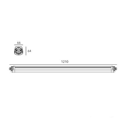 LED tehniskais fluorescējošais gaismeklis LUMEXO LED/36W/230V 4000K IP65 121 cm