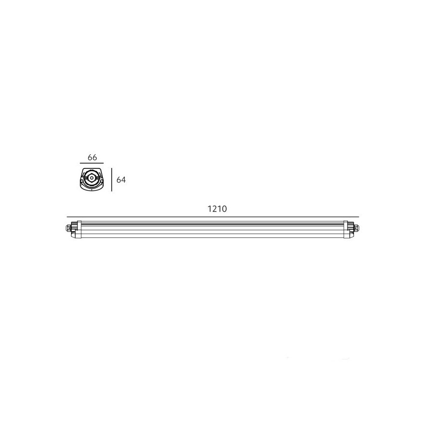 LED tehniskais fluorescējošais gaismeklis LUMEXO LED/36W/230V 4000K IP65 121 cm