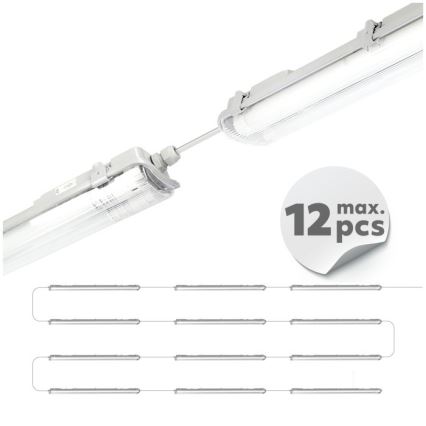 LED tehniskais fluorescējošais gaismeklis T8 ar 2xG13/18W/230V 6500K IP65 127 cm