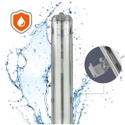 LED tehniskais fluorescējošais gaismeklis T8 ar 2xG13/18W/230V 6500K IP65 127 cm