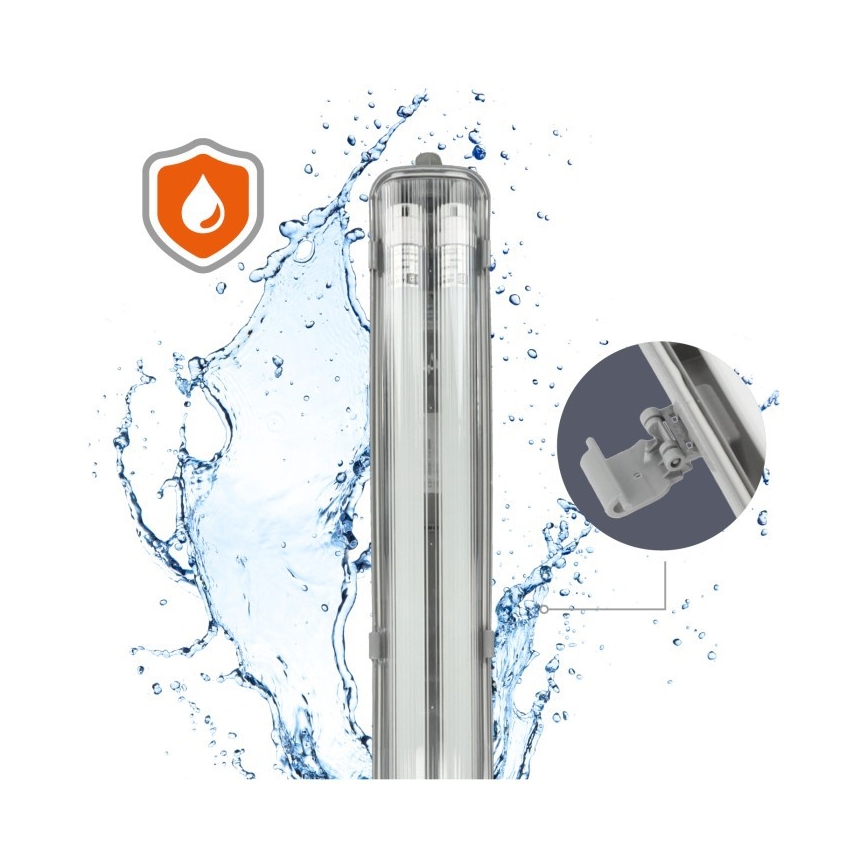 LED tehniskais fluorescējošais gaismeklis T8 ar 2xG13/18W/230V 6500K IP65 127 cm