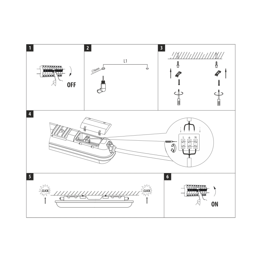 LED tehniskais fluorescences tipa gaismeklis LED/48W/230V 4200K 150 cm IP65