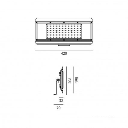 LED tehniskais gaismeklis 4 vienā MULTILUXO LED/200W/230V 4000K IP65 42 cm