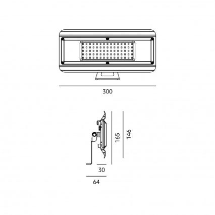 LED tehniskais gaismeklis 4v1 MULTILUXO LED/100W/230V 4000K IP65 30 cm