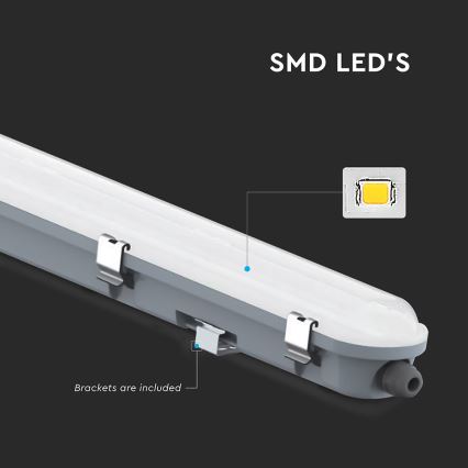 LED tehniskais fluorescējošais gaismeklis ar avārijas moduli LED/36W/230V 6500K IP65 2200 mAh 120 cm