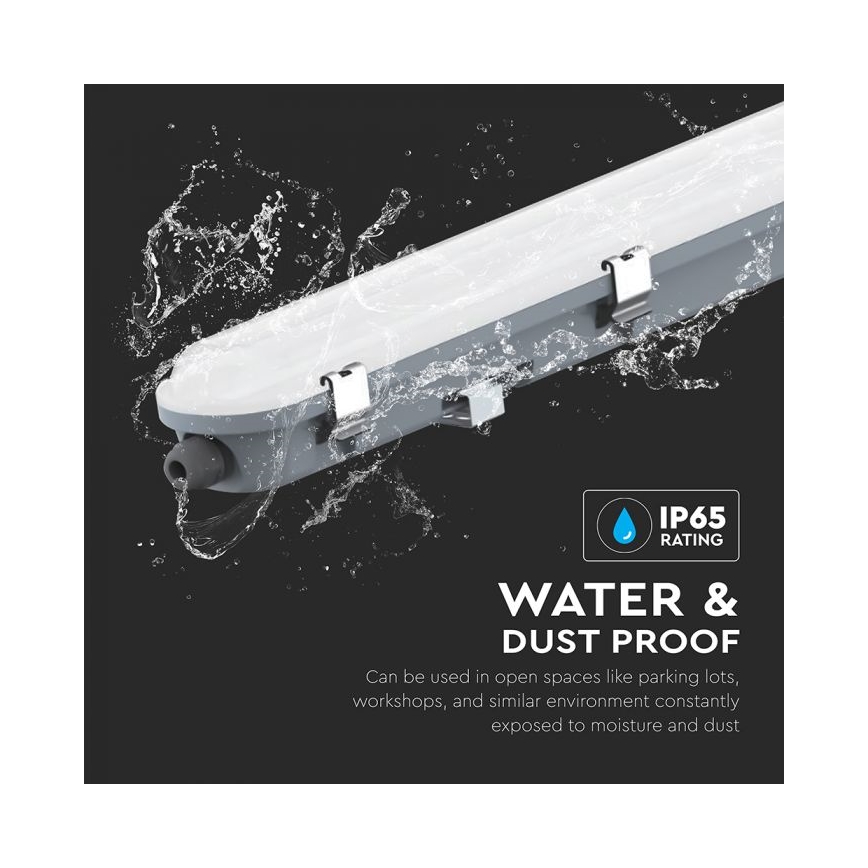 LED tehniskais lineārais gaismeklis ar avārijas moduli LED/48W/230V 6500K IP65 2200 mAh 150 cm