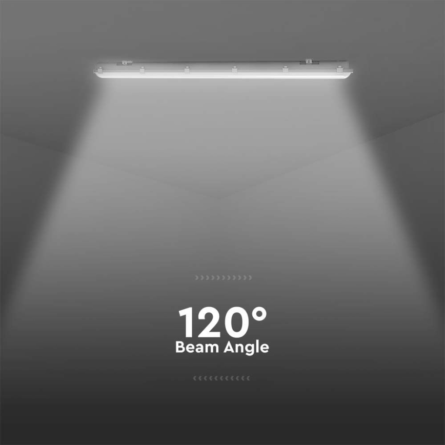 LED tehniskais fluorescējošais gaismeklis ar kustības un krēslas sensoru LED/48W/230V IP65 6500K 150 cm