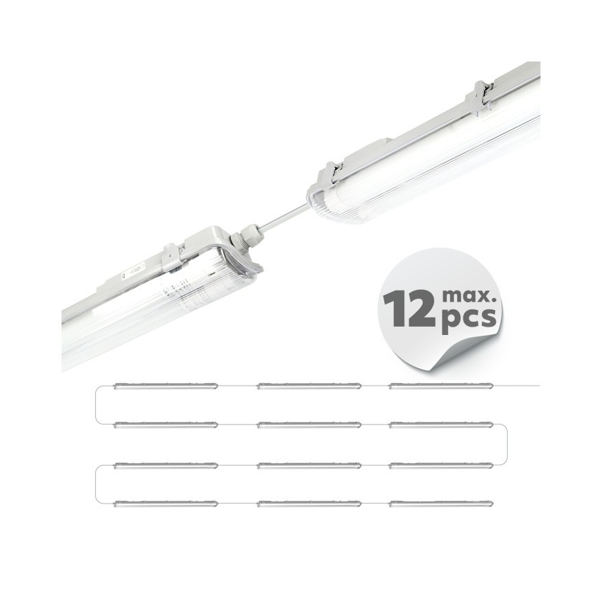 LED tehniskais T8 fluorescējošais gaismeklis 2xG13/18W/230V 5000K IP65 127 cm