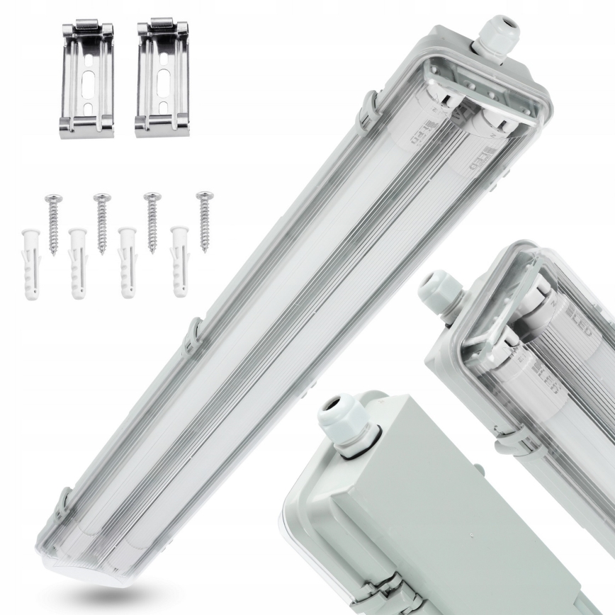 LED tehniskais T8 gaismeklis 2xG13/10W/230V 6000K 60 cm IP65 balts