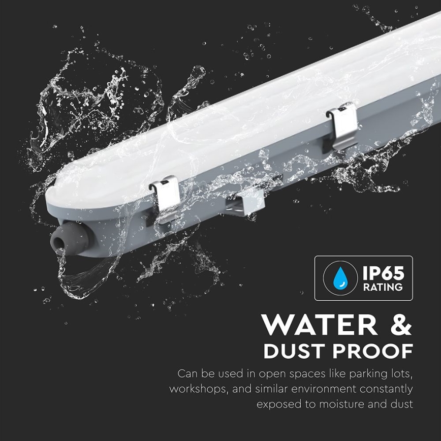 LED tehniskais cauruļveida gaismeklis ar kustības un krēslas sensoru LED/48W/230V IP65 4000K 150 cm