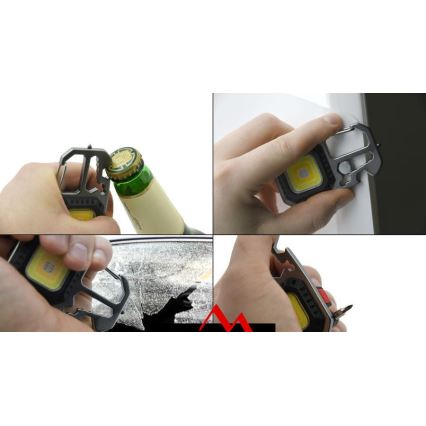 LED Uzlādējama daudzfunkcionāls lukturītis ar statīvu LED/USB-C 400 mAh