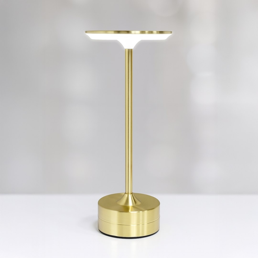 LED uzlādējama galda lampa ar skārienkontroli TAVOLO LED/2,5W/5V 2400 mAh 3000-6000K zelta