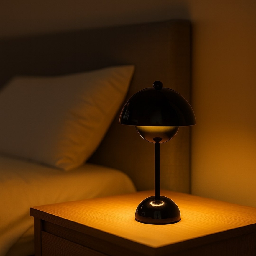 LED uzlādējamā galda lampa ar skārienvadību COSTA LED/3W/5V 2400 mAh 3000-6000K melna