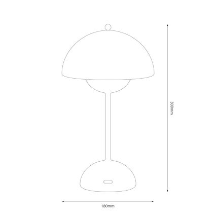 LED uzlādējamā galda lampa ar skārienvadību COSTA LED/3W/5V 2400 mAh 3000-6000K melna