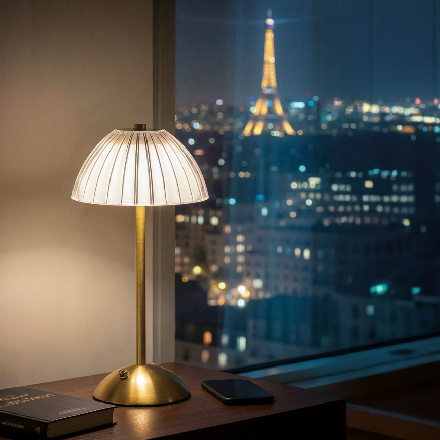 LED uzlādējamā galda lampa PARIS ar regulējamu spilgtumu LED/2W/5V 2700K/4000K/6500K 800 mAh zelta