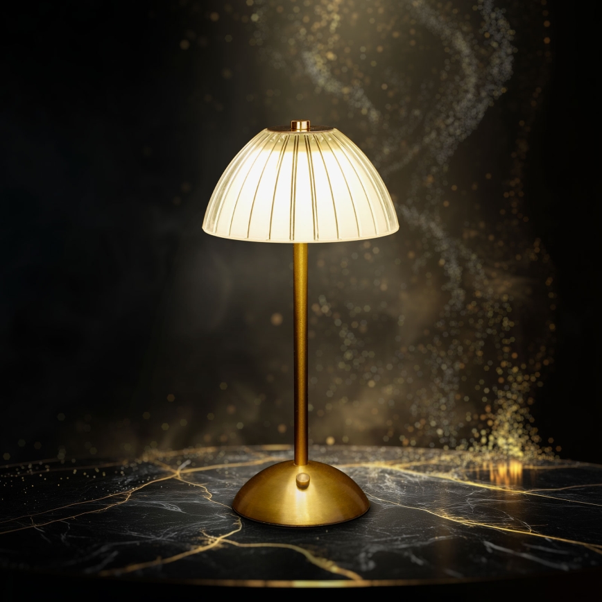 LED uzlādējamā galda lampa PARIS ar regulējamu spilgtumu LED/2W/5V 2700K/4000K/6500K 800 mAh zelta