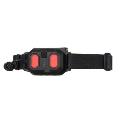 LED uzlādējamā galvas lampa 2xLED/5V 180 lm 900 mAh melna
