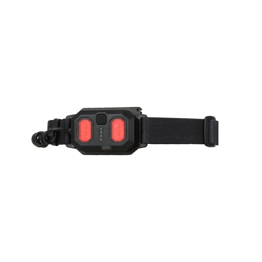 LED uzlādējamā galvas lampa 2xLED/5V 180 lm 900 mAh melna