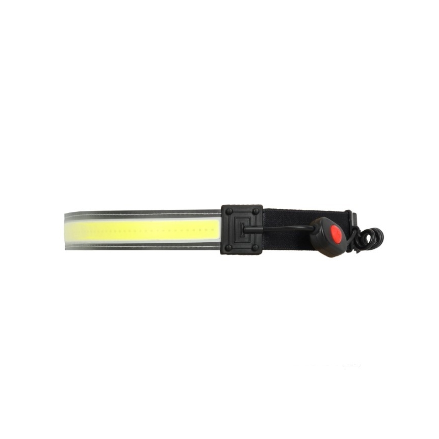 LED uzlādējamā galvas lampa 2xLED/5V 180 lm 900 mAh melna