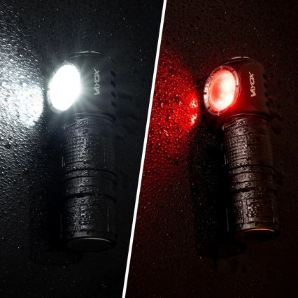 LED uzlādējama galvas lampa ar regulējamu spilgtumu un sarkano gaismu 3 vienā LED/10W/5V IP66 500 lm 800 mAh