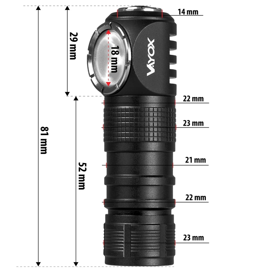 LED uzlādējama galvas lampa ar regulējamu spilgtumu un sarkano gaismu 3 vienā LED/10W/5V IP66 500 lm 800 mAh