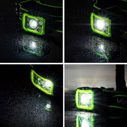 Regulējama uzlādējamā LED galvas lampa ar sensoru LED/10W/5V IP66 750 lm 1500 mAh