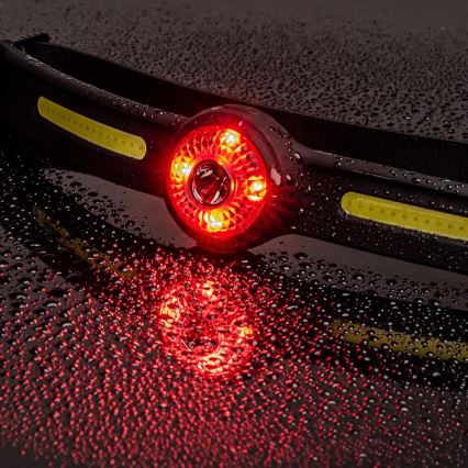 Uzlādējams regulējams LED galvas lukturis ar sarkanu gaismu LED/5V IPX4 550 lm 600 mAh