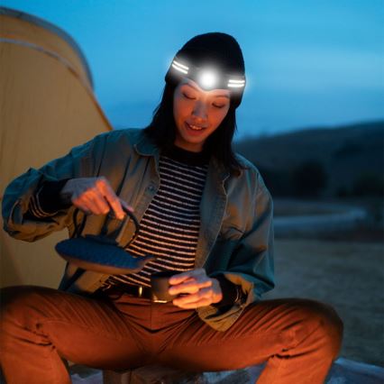 LED Uzlādējama galvas lampa ar sarkana lampa USB LED/3W/5V IP43 470 spīdīgs 5 h 650 mAh