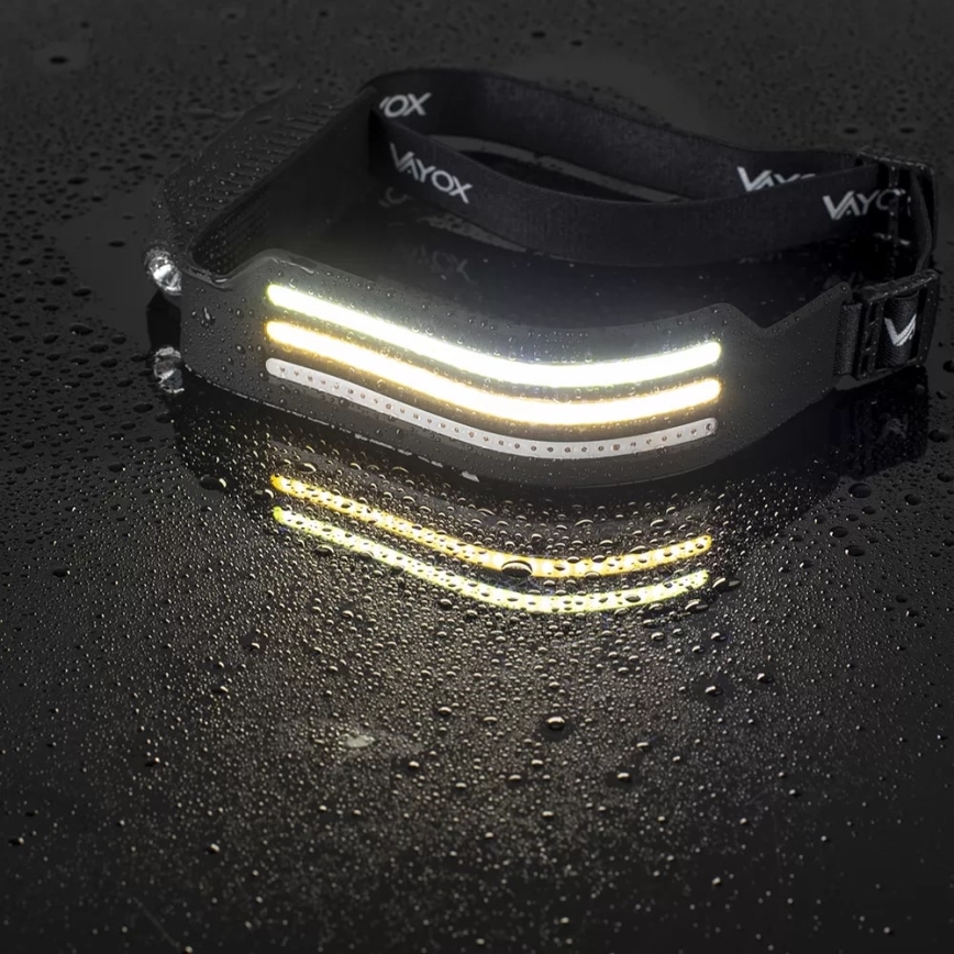 LED Aptumšojama uzlādējams galvas lampa ar sensoru un sarkana lampa 4xLED/5V IP44 300 spīdīgs 1200 mAh