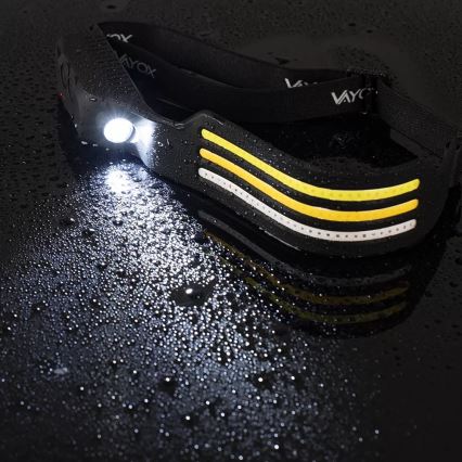 LED Aptumšojama uzlādējams galvas lampa ar sensoru un sarkana lampa 4xLED/5V IP44 300 spīdīgs 1200 mAh