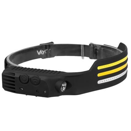 LED Aptumšojama uzlādējams galvas lampa ar sensoru un sarkana lampa 4xLED/5V IP44 300 spīdīgs 1200 mAh