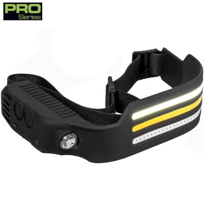 LED Aptumšojama uzlādējams galvas lampa ar sensoru un sarkana lampa 4xLED/5V IP44 300 spīdīgs 1200 mAh