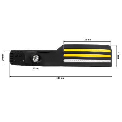 LED Aptumšojama uzlādējams galvas lampa ar sensoru un sarkana lampa 4xLED/5V IP44 300 spīdīgs 1200 mAh