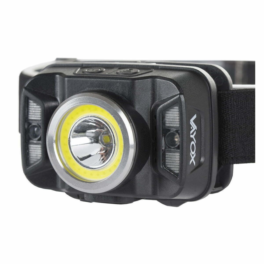 LED Aptumšojama uzlādējams galvas lampa ar sensoru un sarkana lampa LED/15W/5V IP66 430 spīdīgs 1800 mAh