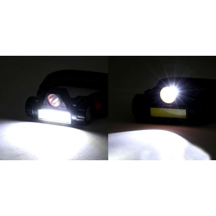 LED Uzlādējama galvas lampa LED/1200mAh melna/sarkana