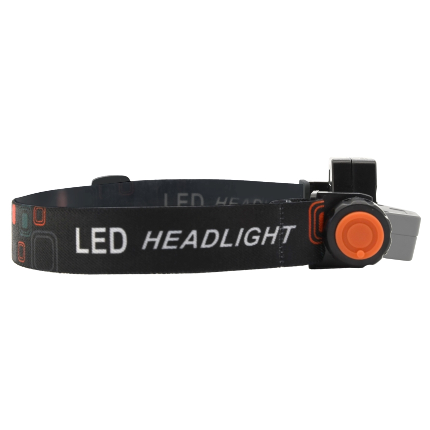 LED Uzlādējama galvas lampa LED/1200mAh melna/sarkana