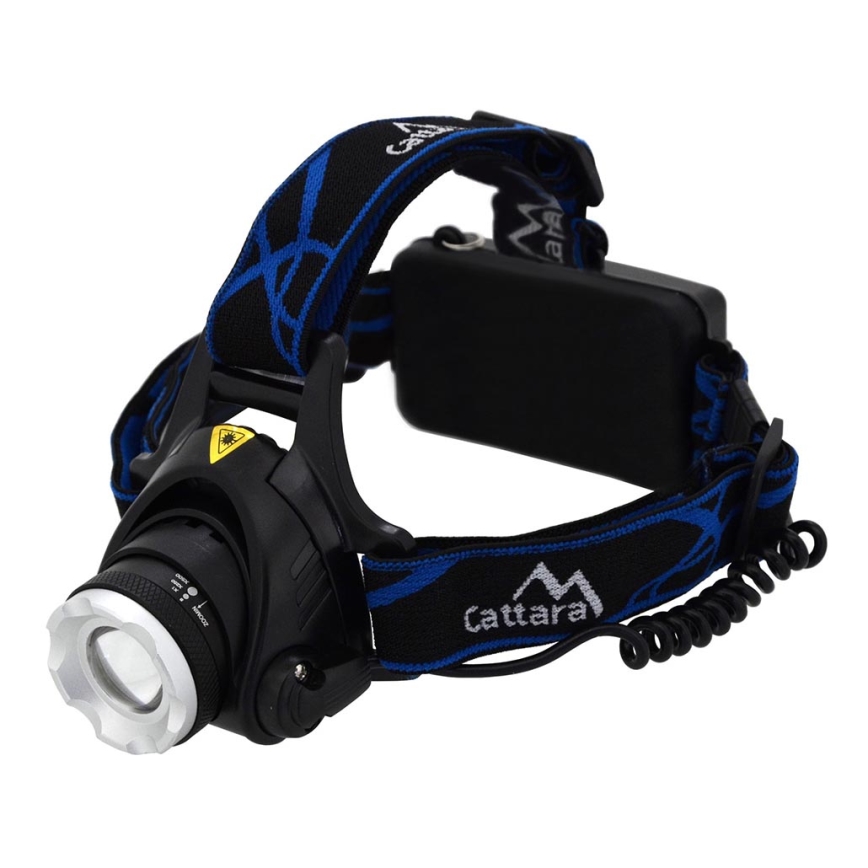 LED Uzlādējama galvas lampa LED/6W/7,4V 5600 mAh IP44 melna/zila