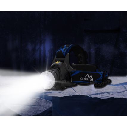 LED Uzlādējama galvas lampa LED/6W/7,4V 5600 mAh IP44 melna/zila