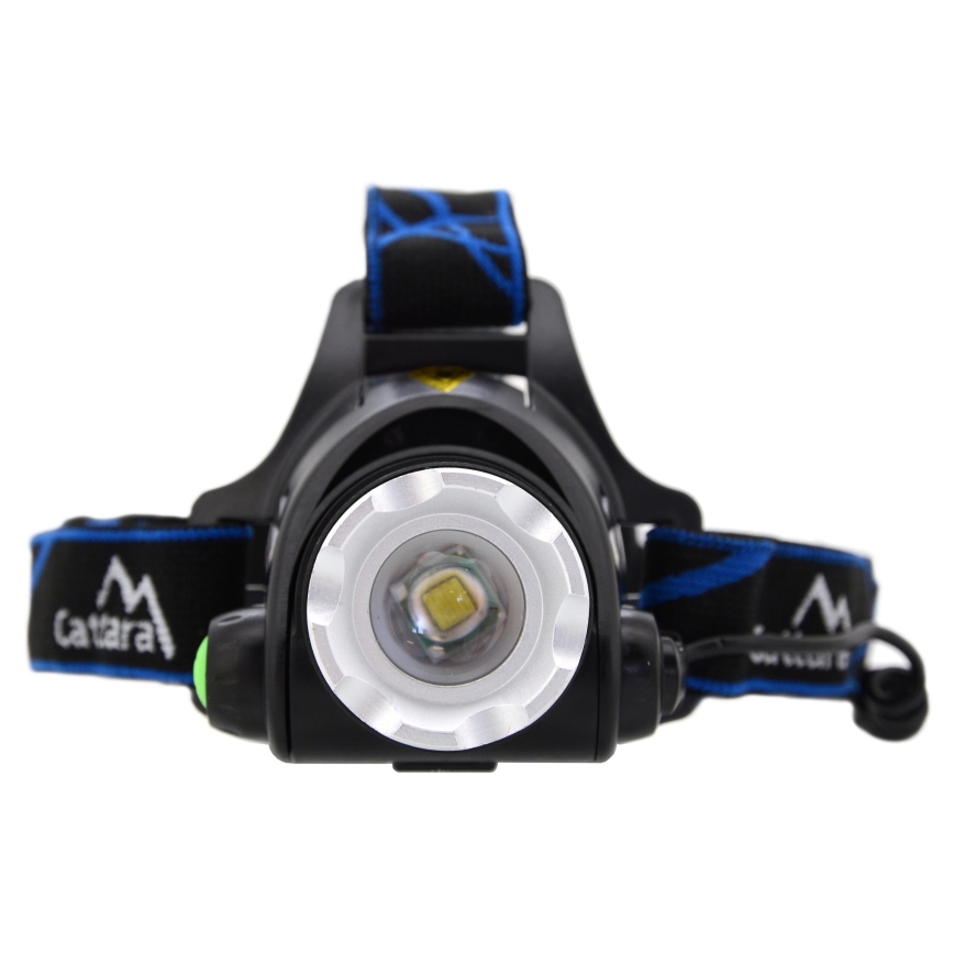 LED Uzlādējama galvas lampa LED/6W/7,4V 5600 mAh IP44 melna/zila