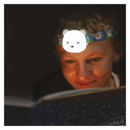 LED uzlādējamā galvas lampa LED/USB 500 mAh — lācis